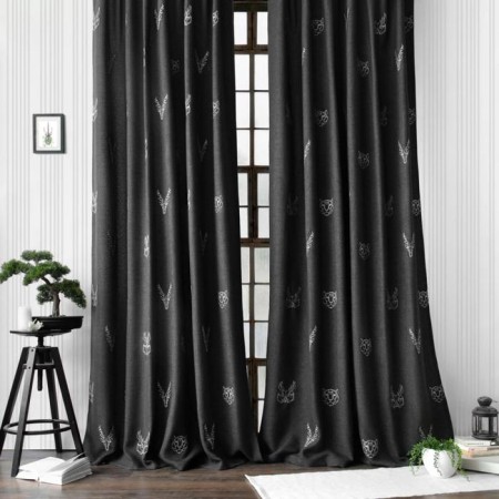 Set of curtains "Luka", size 2x145x270 cm, color wet asphalt