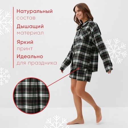 Female pajamas (shirt and shorts) Kaftan p. 48-50, green-1