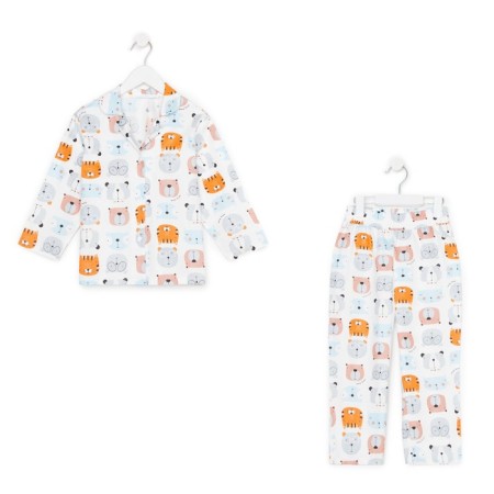 Pajama nursery (shirt, trousers) kaftan "animals" p. 122-128, white-15