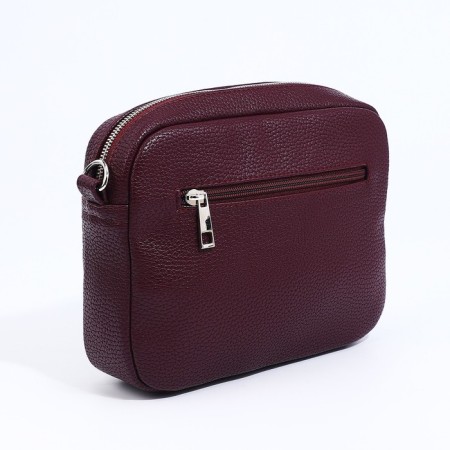 Richet Cross-Boda Bag on a zipper, external pocket, burgundy color-1