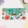 Money envelope "Universal" flowers on a green background, 8.3 x 16.5 cm