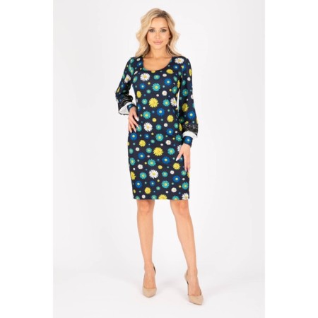 Female dress, size 42, blue, green color-7