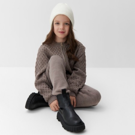 Children's pants minku, brown color, height 122 cm-4