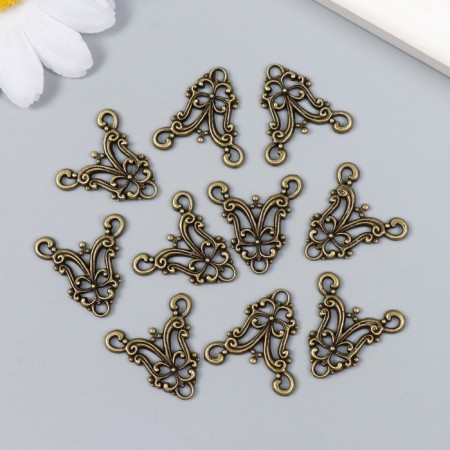 Decor for creativity Metal "pattern" bronze 2x2 cm-2