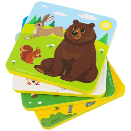 Soft puzzle for kids "Animals of the World", 16 details, crumb I-7