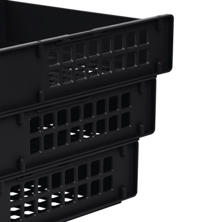 A set of horizontal paper trays, Strong 3 pieces, on metal rods, black-8