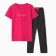 Female homemade set (T -shirt/pants), pink/black color, size 48