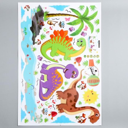 Interior plastic sticker "dinosaurics" 60x90 cm-1
