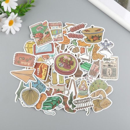 Plastic stickers "Communication" set 60 pcs 10x12 cm