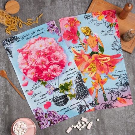 A set of kitchen towels of the “most charming” shares 35x60 cm - 2pcs, 100% HL