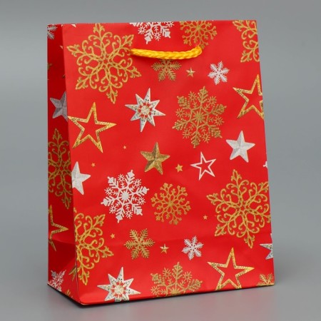 Laminated vertical "Star snowflakes", S 12 x 15 x 5.5 cm, New Year-1