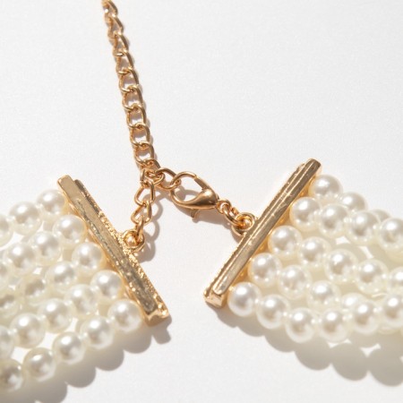 Choker-Coker "luxury" pearl, pink in gold, 30.5 cm-2
