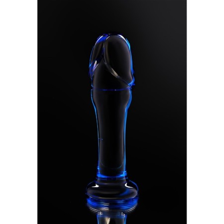 Sexus Glass anal phalloimitator, glass, blue color, 13 cm-3