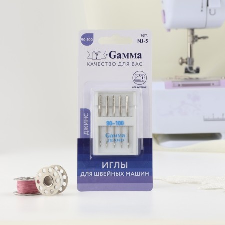 Needles for household sewing machines, for denim fabrics, No. 90-100, 5 pcs, NJ-5-4