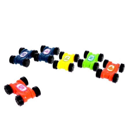 Auto traffic racing on the slope, with 4 cars-3