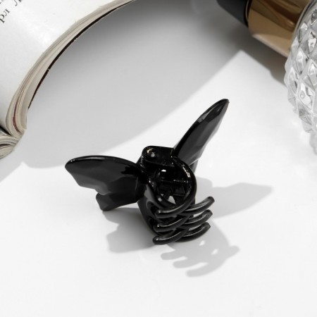 Hair crab "gloss" butterfly mini, 4 cm, black-1