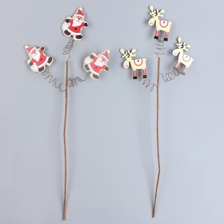 Wooden decor on the New Year mood stick 40 × 15 × 1.5 cm, mix-5