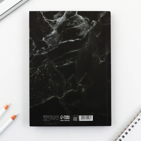 Diary A5, 160 l. Solid cover "Black marble"-1