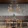 Glustin chandelier, 6x60W E14, brass color, black