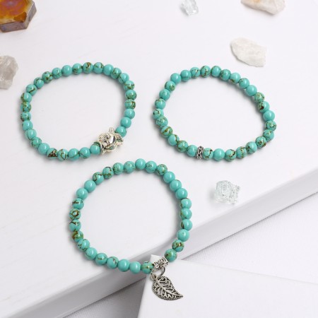 Bracelet with suspension mix ball No. 8 "Old turquoise"-8