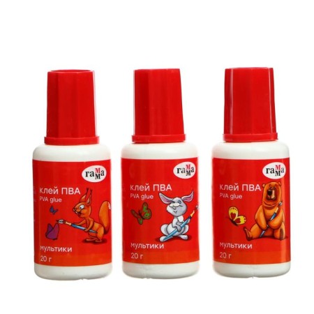 Glue PVA Gamma "Cartoons", 20 g, with a brush-1