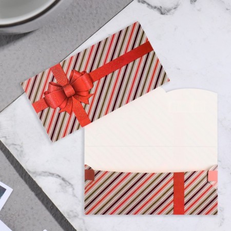 Money envelope "Universal" bow, gray stripes-1