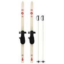 Ski kit, 110 cm, with mounts with a rubber heel and sticks 80 cm long