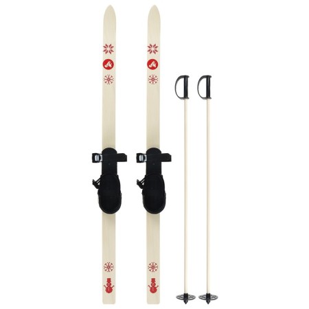 Ski kit, 110 cm, with mounts with a rubber heel and sticks 80 cm long