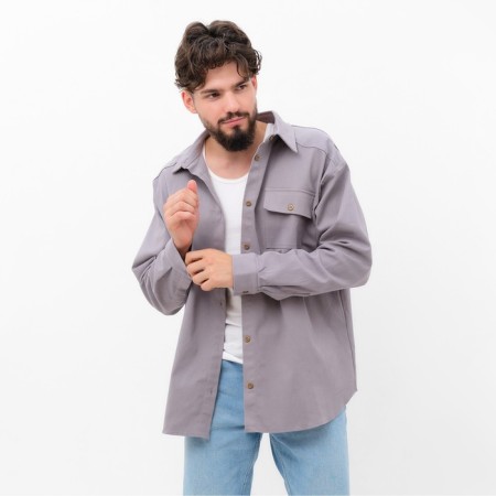 Men's shirt mist overSize size 54, light gray-1