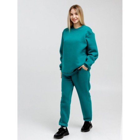 Women's sweated sweatshirt, size 54, turquoise color-13