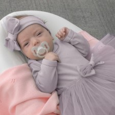 Платье боди с повязкой на голову KinDerLITTO «Трио», рост 80-86 см, цвет пыльная сирень