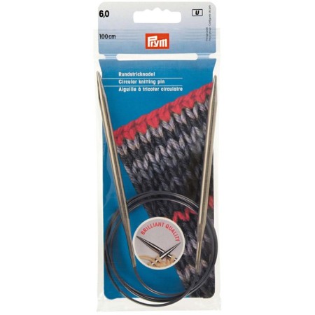 Circular knitting needles, brass 100 cm/ 6.0 mm