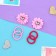 Hair Set "Ormoral" (4 elastic bands, 2 clamps 4 cm) Lace butterfly, pink