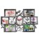 Photo frame plastic in 7 photos 10x10, 10x15 cm "Bird and rosehip" silver 33.5x52 cm