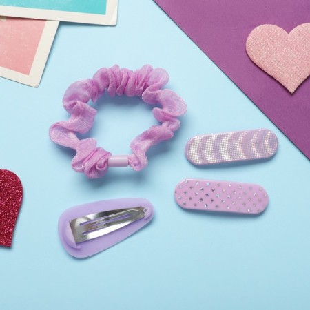 Hair set "Toliman" (1 elastic band-6 cm, 3 invisible- 5 cm) lilac-2