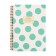Notebook B5, 60 sheets in a cage on the crest Mint Polka Dots, on a solid substrate, cardboard cover, Soft Touch lamination, foil embossing, block 70 g/m2