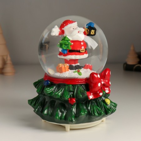 Souvenir Polystone Water Ball Light, Music, Snow Drings "Santa Claus" 12x12x15.5 cm-1