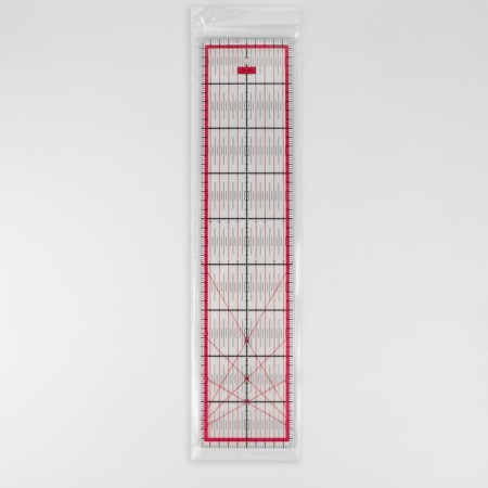 A quilting and patchwork ruler, 45 × 10 cm, thickness 3 mm, transparent/pink color-2