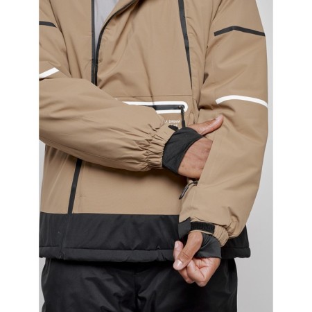 Ski costume male winter, size 48, beige color-8