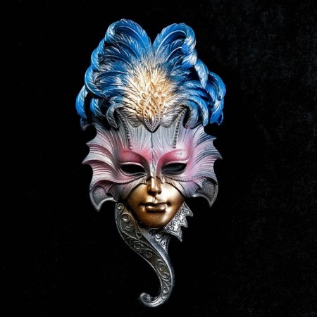 Venetian mask "Owl" gold, 28cm mix