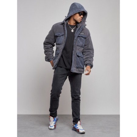 Plush jacket men's, size 48, gray color-4