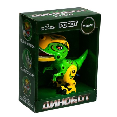 Dinosaurus “Dinobot” IQ Bot, interactive: reacts to touch, sound, light, metal, batteries, green-3