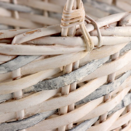 Wicker basket, d30x12xh30 cm, white, willow-3
