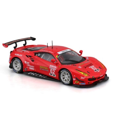 Racing machine BBURAGO Ferrari 488 GTE 2017, DIE-CAST, 1:43, Red color-6