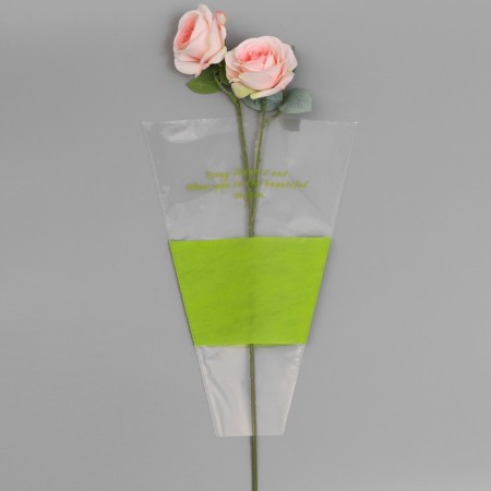 Packet stoop for flowers, with non -woven material, 26+7x37 cm, light green-1