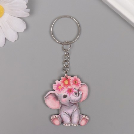 Tail tree "Elephant with a colored wreath" 4.1x3.5x0.3 cm