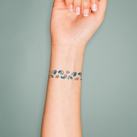 Tattoo on the body color "Bracelet. Shell" 20x3 cm-2
