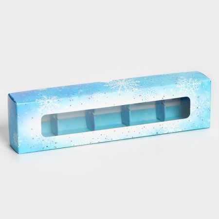 New Year. Box for 5 sweets "Happy New Year!", 21x5x3.3 cm, confectionery packaging-1