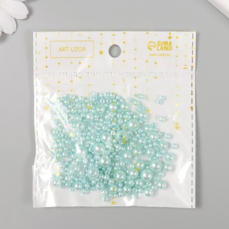 Beads for creativity plastic "Round. Ice mint" d = 3-8 mm, set 10 grams-2
