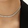 A necklace with rhinestones "ice" classic, white color in silver, 30 cm